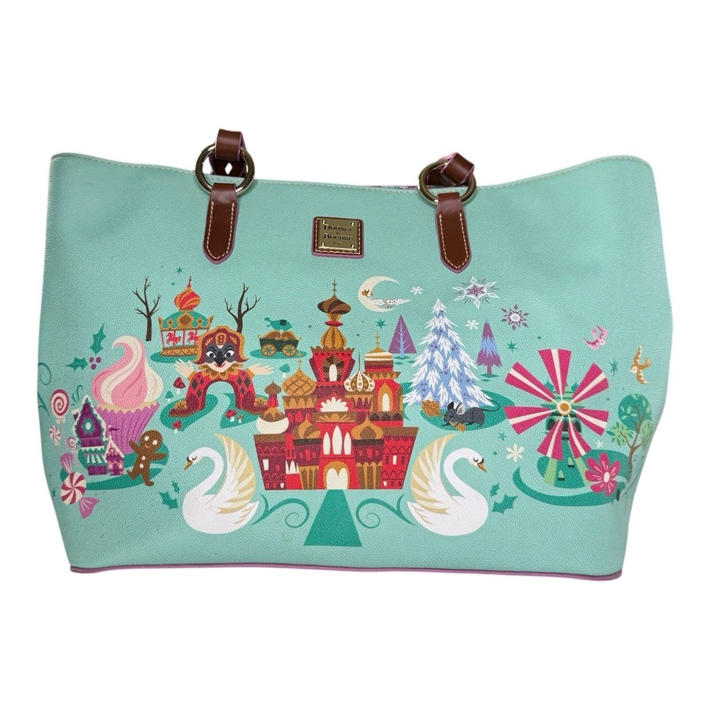 Dooney & Bourke Disney It's a Small World Large Tote Light Blue Multicolor